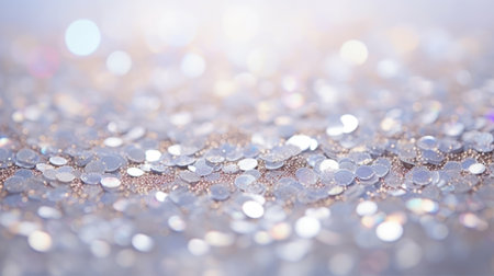 Glitter background in pastel delicate silver and white tones defocusedの素材