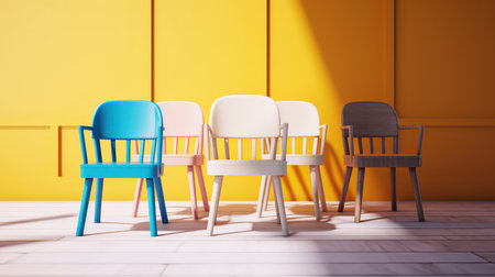 Job recruiting concept.winner chair. 3d renderingの写真素材