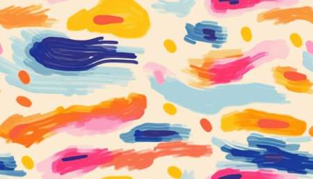Hand drawn colorful trendy abstract pattern. Fashionable template for design. modern cartoon style.のイラスト素材
