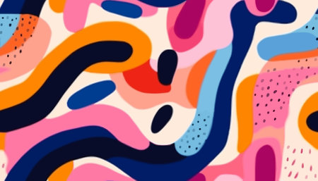 Modern colorful patterns. Hand drawn trendy abstract illustrations. Creative collage seamless patterns.のイラスト素材