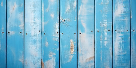 Beautiful texture of blue wooden planks with cracked paintの素材