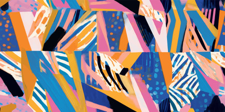 Contemporary trendy abstract striped pattern. Stylish collage pattern. fashionable vector template...