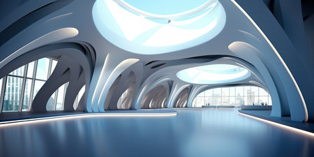 Beautiful modern futuristic building architectureの素材