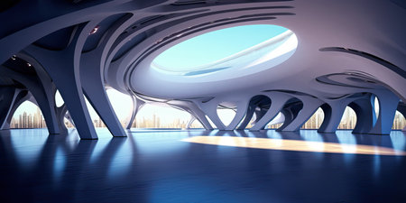 Beautiful modern futuristic building architectureの素材