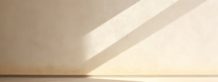 Minimal abstract background for product presentation. Shadow on beige plaster wallの素材