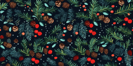 Modern Winter Christmas, New year festive seamless pattern for wrapping paper or fabric with...