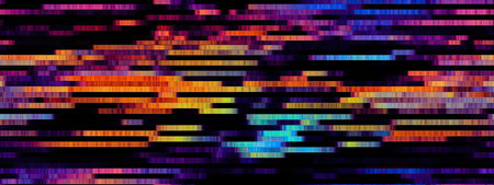 Seamless retro Glitch noise distortion of broken video image background, VHS, glitch digital color pixel noise. Stock footage abstract pixel background texture. Color digital noise, corrupted signalの素材