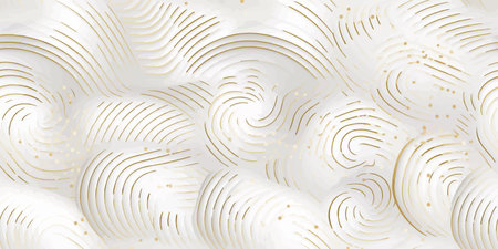 Luxury wave Pattern seamless circle abstract wave background stripe white gold luxury color and line. Geometric line vectorのイラスト素材