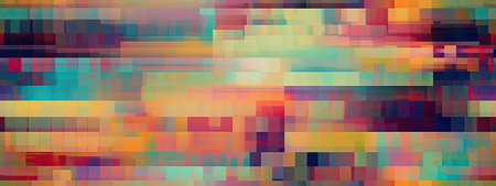 Seamless digital pixel glitch abstract error background overlay pattern. Broken CRT television or video game damage texture. Futuristic post apocalyptic cyberpunk signal data white noise backdropの素材