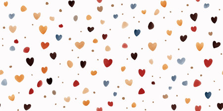 Trendy seamless pattern with colorful hearts, valentines day backgrounds print, Vector illustration.のイラスト素材