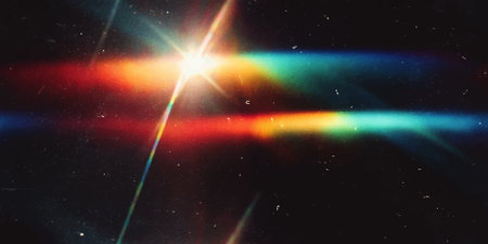 Vector seamless pattern, Crystal rainbow light leaks photo overlay background with lens flare...