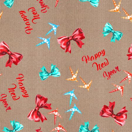 Rooster. Rooster Year. Chinese New Year of the Rooster. Watercolor Rooster New Year seamless patternの写真素材