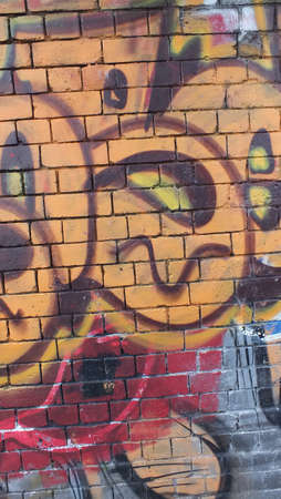 graffiti on brick wallのeditorial素材