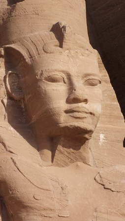 Head of  Ramses II , giant statue at Abu Simbel, egypt