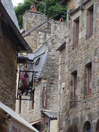 Dinan, Brittany, France, medieval buildings  のeditorial素材