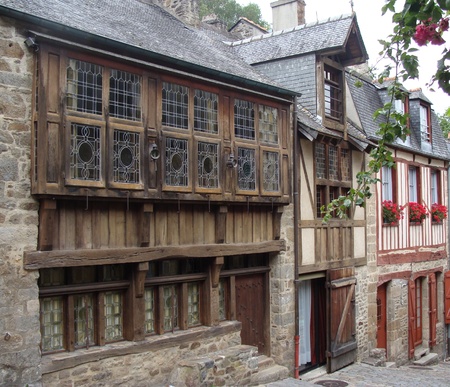 Dinan, Brittany, France,timber  medieval buildings  のeditorial素材