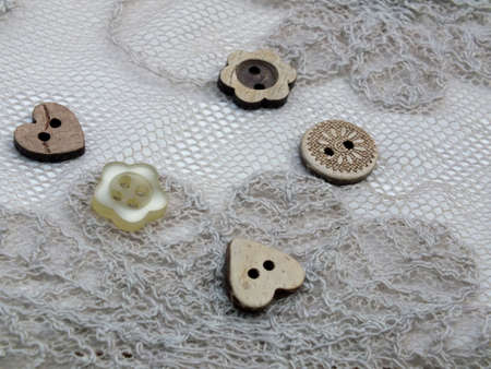collection of vintage sewing buttonsの写真素材