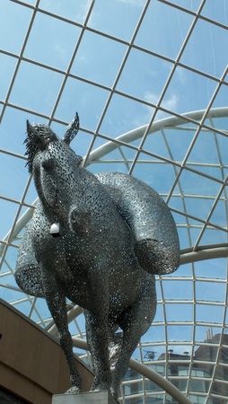 Leeds. May 31st 2013. Horse sculpture by Andy Scott at Trinity Leeds. The center is  designed by Chapman Taylor, is the only major retail development to complete in Western Europe this yearのeditorial素材