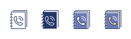contact call book icon vector illustration. address book symbol for web and app template lineのイラスト素材