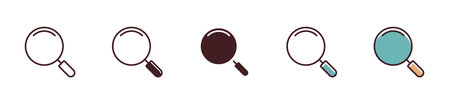 simple magnifier discovery search icon vector. explore zoom glasses symbol illustration designのイラスト素材