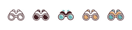 binoculars icon search magnifier glasses to discover vector illustration optical zoom view symbol designのイラスト素材