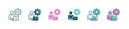 organization manager manages business resouce icon vector people teamwork structure setting with...