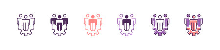 team organization manage gear icon vector human resource business management symbol illustration