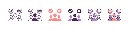 group of people in job interviews hiring approved icon vector business human resource recruitment...