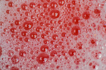 Abstract soap bubbles in redのeditorial素材