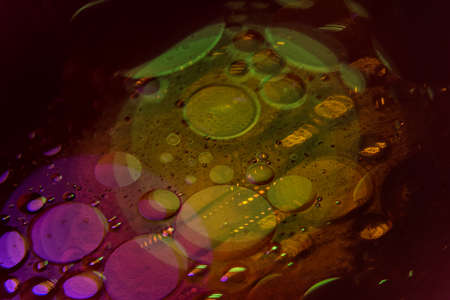 abstract bubbles pattern with colourful lightingのeditorial素材