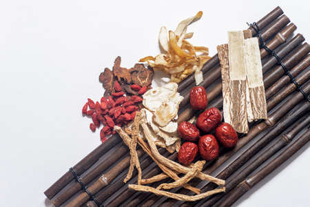 Traditional Chinese herbs used in alternative herbal medicineの写真素材