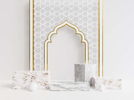 a place for Islamic products with a minimalist and elegant designの写真素材