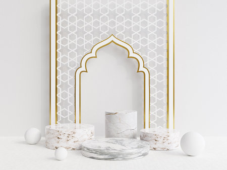 a place for Islamic products with a minimalist and elegant designの写真素材