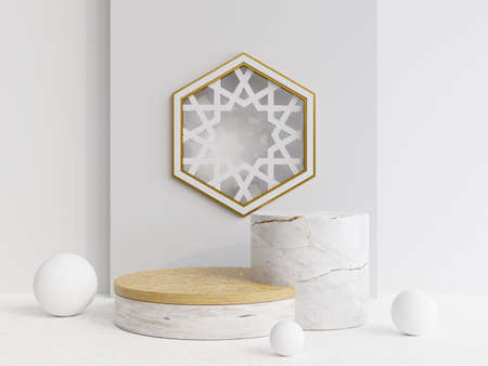 a place for Islamic products with a minimalist and elegant designの写真素材