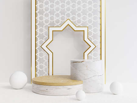 a place for Islamic products with a minimalist and elegant designの写真素材