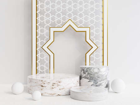 a place for Islamic products with a minimalist and elegant designの写真素材