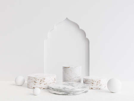 a place for Islamic products with a minimalist and elegant designの写真素材