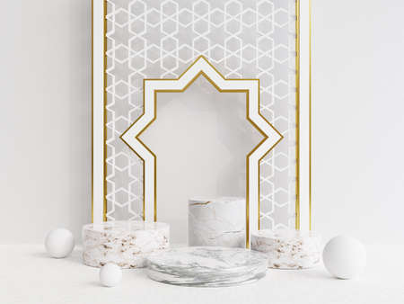 a place for Islamic products with a minimalist and elegant designの写真素材
