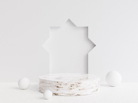 a place for Islamic products with a minimalist and elegant designの写真素材