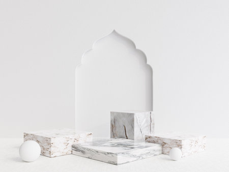 a place for Islamic products with a minimalist and elegant designの写真素材