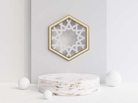 a place for Islamic products with a minimalist and elegant designの写真素材