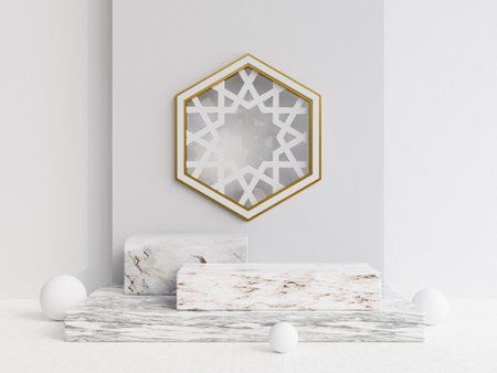 a place for Islamic products with a minimalist and elegant designの写真素材