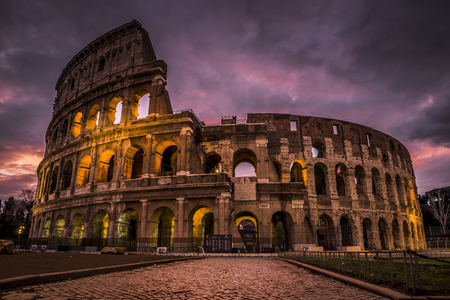 A photo of the Rome colosseum taken at sunriseの写真素材