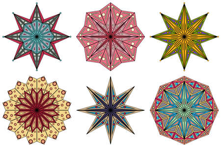 Vector set of ornamental elements in different variationsのイラスト素材