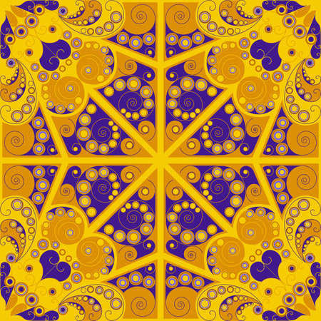 Colorful ethnic patterned background. Arabesque vector ornamentのイラスト素材