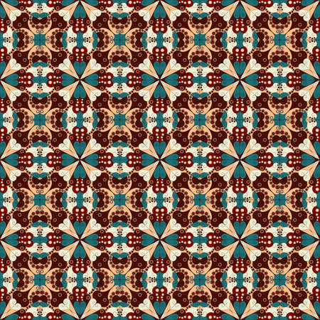 Vector seamless pattern. Colorful ethnic ornament. Arabesque style