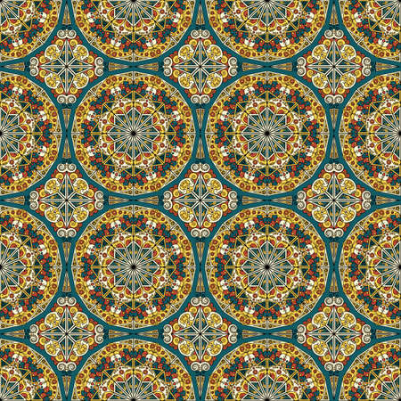 Vector seamless pattern. Colorful ethnic ornament. Arabesque styleのイラスト素材