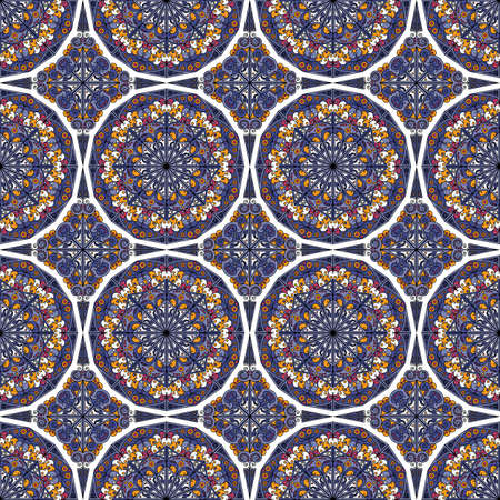 Vector seamless pattern. Colorful ethnic ornament. Arabesque styleのイラスト素材