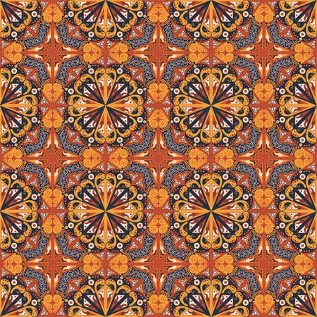 Vector seamless pattern. Colorful ethnic ornament. Arabesque style
