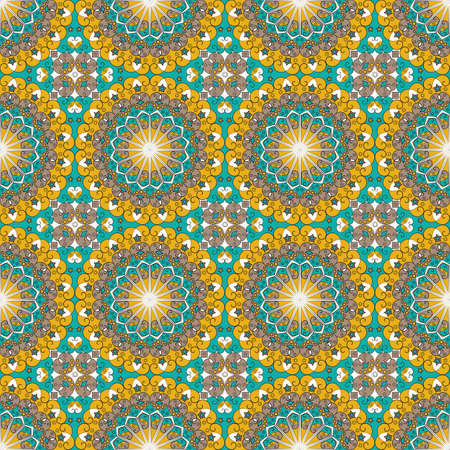 Vector seamless pattern. Colorful ethnic ornament. Arabesque style